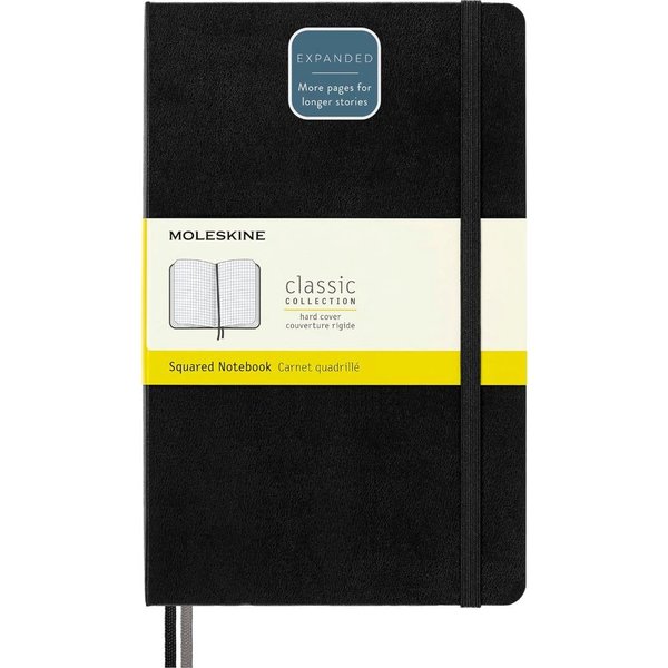 Moleskine Notebook Expanded Lg Squ Blk Hard