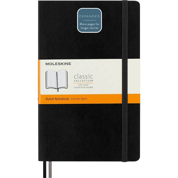 Moleskine Notebook Expanded Lg Rul Blk Soft