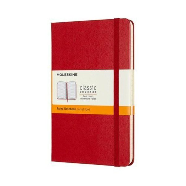 Moleskine Notebook Med Rul Scarlet Red Hard