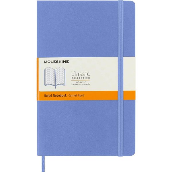 Moleskine Notebook Lg Rul Soft Hydrangea Blue
