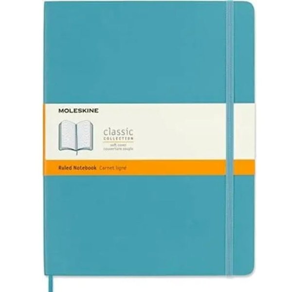 Moleskine Notebook Xl Rul Soft Reef Blue