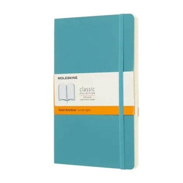 Moleskine Notebook Lg Rul Soft Reef Blue