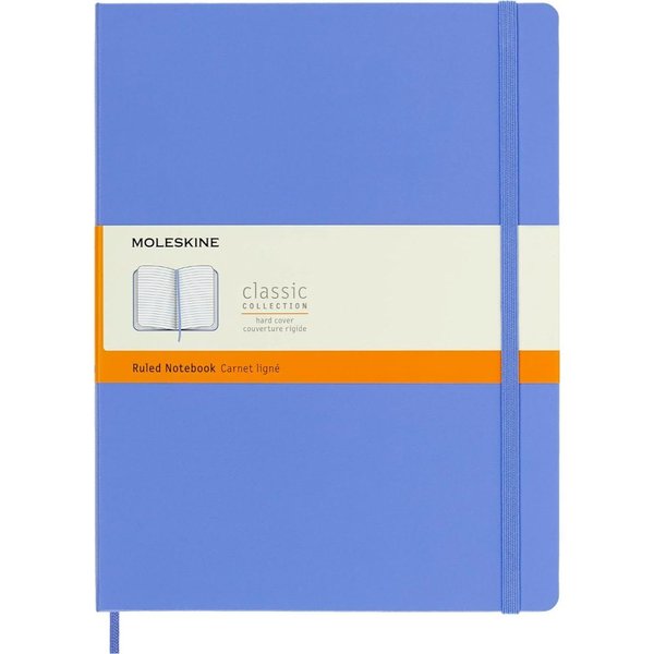 Moleskine Notebook Xl Rul Hard Hydrangea Blue