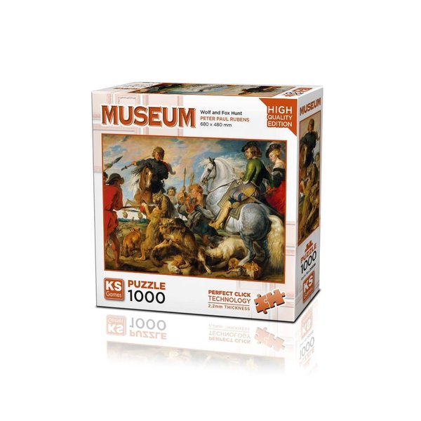 Ks Games Puzzle 1000 Parça Wolf and Fox Hunt