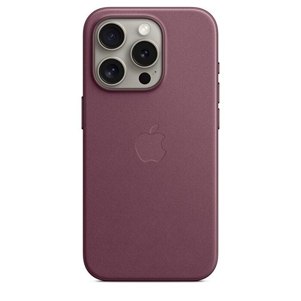 Apple iPhone 15 Pro MagS MikroDokuma Kılıf Karadut