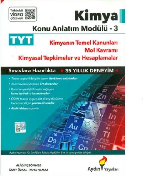 TYT Kimya Konu Anlatım Modülü 3 (Kimyanın Temel Yasaları-Mol-Kimyasal Hesaplamalar)