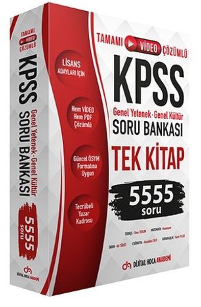 KPSS Genel Yetenek Genel Kültür Tamamı Çözümlü 5555 Soru Bankası