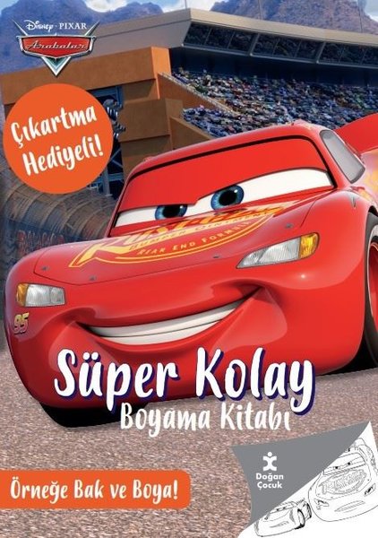 Disney Pixar Arabalar - Süper Kolay Boyama Kitabı - Çıkartma Hediyeli! Örneğe Bak ve Boya!