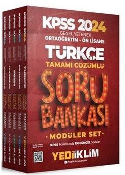 2024 KPSS Ortaöğretim Önlisans Genel Yetenek Genel Kültür Tamamı Çözümlü Modüler Soru Bankası