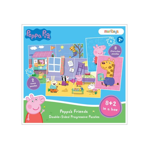 Peppas Friends: Çift Taraflı 8 + 2 Puzzle