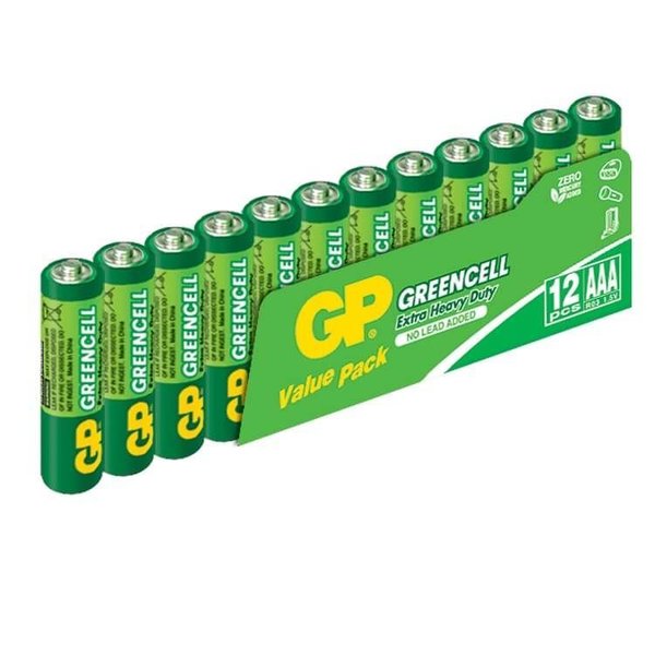 GP Greencell Çinko AAA-R03 Boy İnce Pil 12'li Ambalaj
