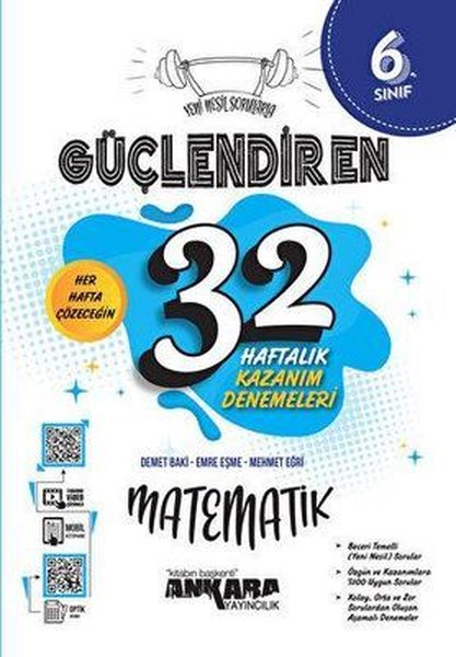 6. Sınıf Matematik Güçlendiren 32 Haftalık Kazanım Denemeleri