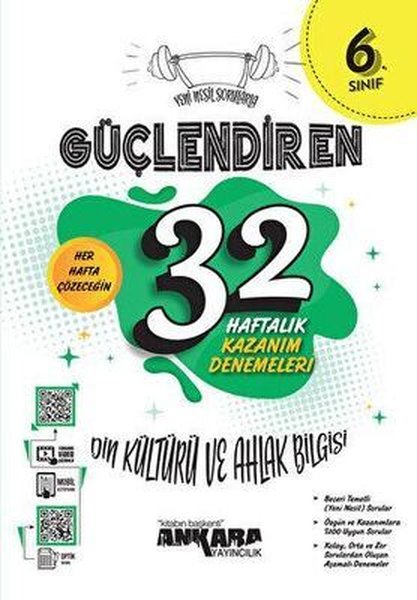 6. Sınıf Din Kültürü ve Ahlak Bilgisi Güçlendiren 32 Haftalık Kazanım Denemeleri