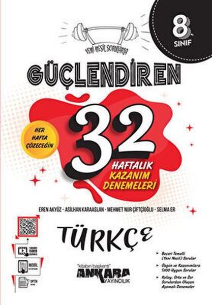 8. Sınıf Türkçe Güçlendiren 32 Haftalık Kazanım Denemeleri