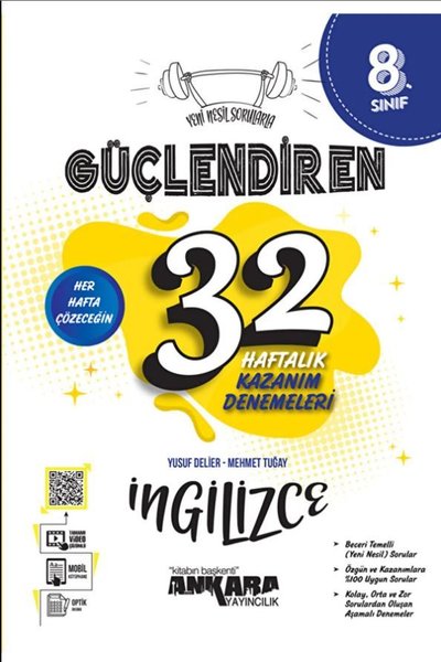 8. Sınıf İngilizce Güçlendiren 32 Haftalık Kazanım Denemeleri