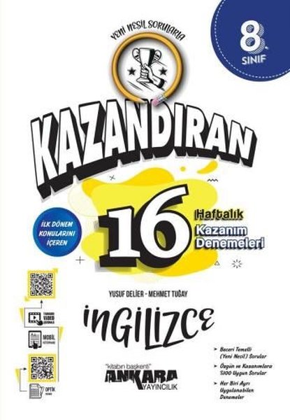 8. Sınıf İngilizce Kazandıran 16 Haftalık Kazanım Denemeleri