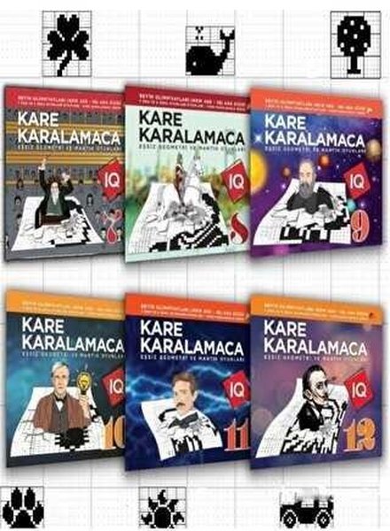 Kare Karalamaca Seti 2 - 7'den 70'e Akıl ve Mantık Oyunları - 6 Kitap Takım Zevkli Oyunlar