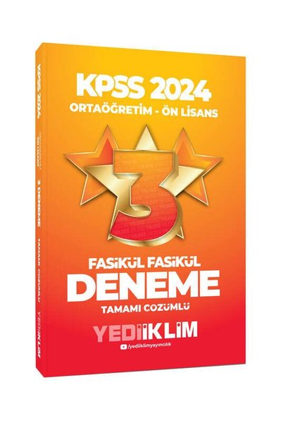 2024 KPSS Ortaöğretim - Önlisans Fasikül Yıldız Tamamı Çözümlü 3 Deneme