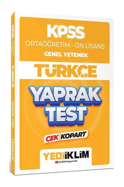 2024 KPSS Ortaöğretim Ön Lisans Genel Yetenek Türkçe Çek Kopart Yaprak Test