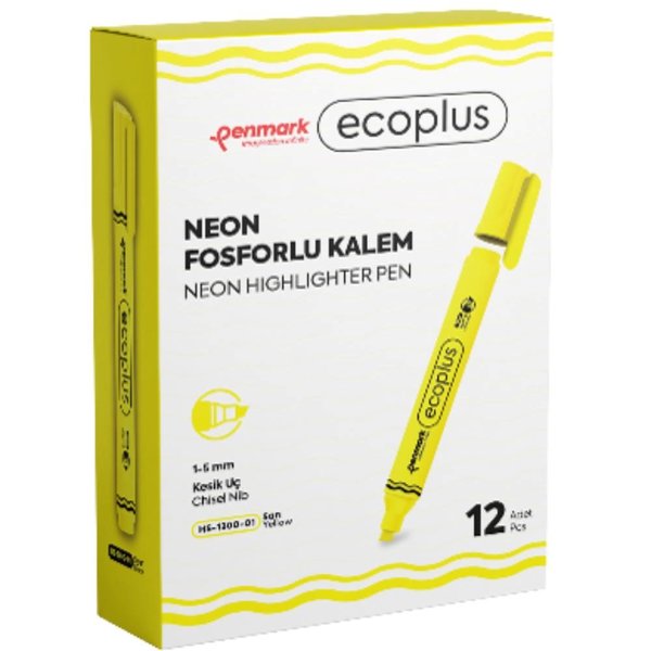 Penmark Ecoplus Kalem Tipi Fosforlu Kalem Sarı