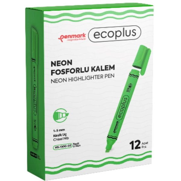 Penmark Ecoplus Kalem Tipi Fosforlu Kalem Yeşil
