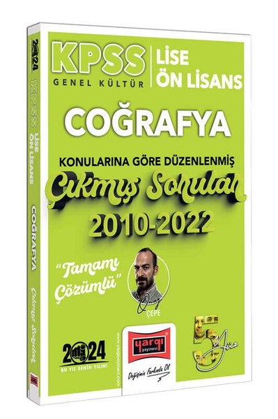 2024 KPSS Lise Ön Lisans Genel Kültür Coğrafya Konularına Göre Düzenlenmiş 2010 - 2022 Tamamı Çözümlü Çıkmış Sorular