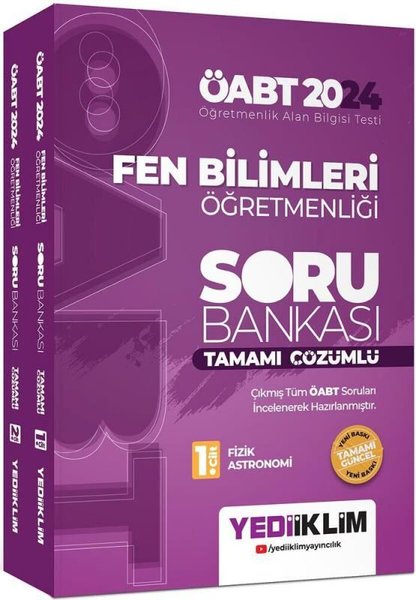 2024 ÖABT Fen Bilimleri Öğretmenliği Tamamı Çözümlü Soru Bankası 2 Cilt