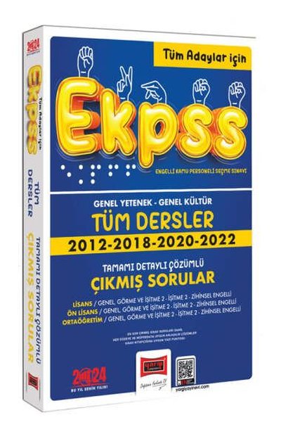 2024 EKPSS Tüm Adaylar İçin Tüm Dersler Tamamı Çözümlü Çıkmış Sorular Kitabı ( 2012 - 2018 - 2020 -