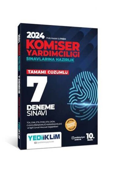 2024 Polis Meslek İçi PAEM Komiser Yardımcılığı Sınavlarına Hazırlık Tamamı Çözümlü 7 Deneme Sınavı