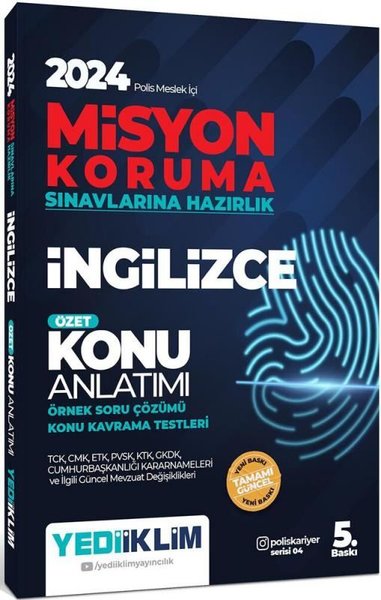 2024 Polis Meslek İçi Misyon Koruma Sınavlarına Hazırlık İngilizce Konu Anlatımlı Soru Bankası