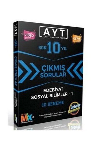 AYT Türk Dili ve Edebiyatı Sosyal Bilimler - 1 Son 10 Yıl Çıkmış Sorular 10 Deneme