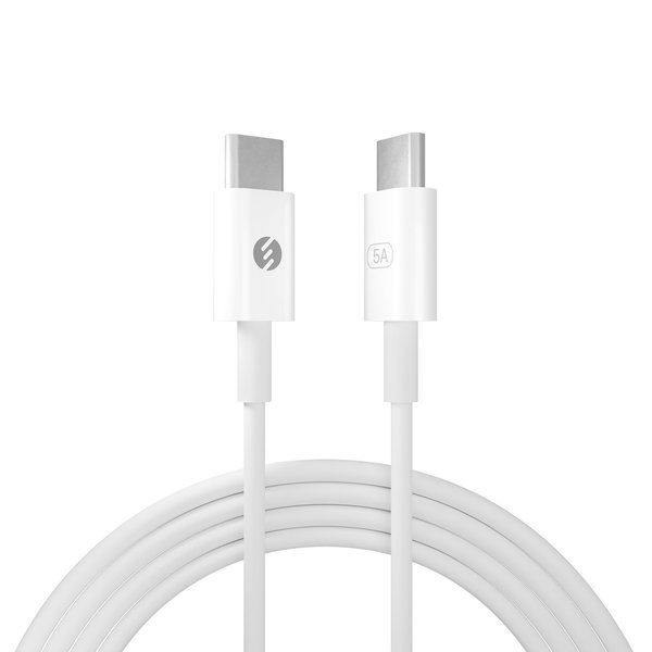 S-link SL-C124 Type C to Type C Quick Super Charge 1m 20V 5A 100Watt Data ve Şarj Kablosu Beyaz