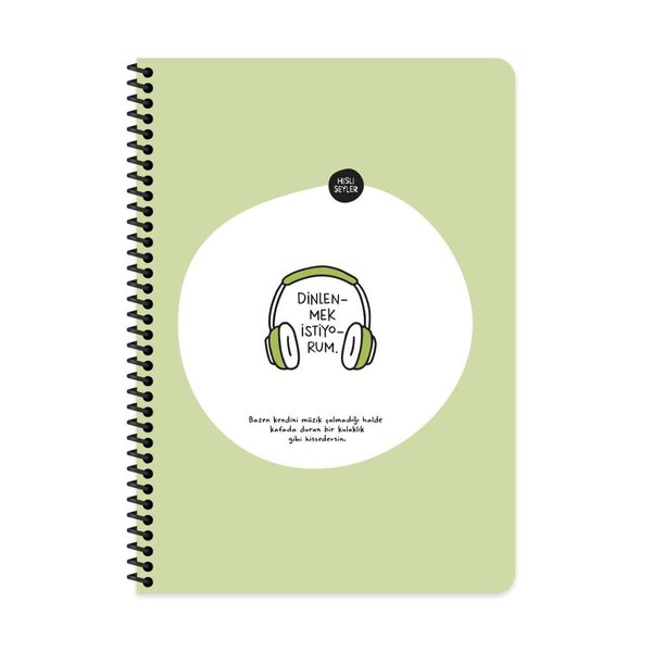 Hisli Şeyler A4 80Yp.Çiz.Spr.Stickerli Defter - Dinlenmek İstiyorum