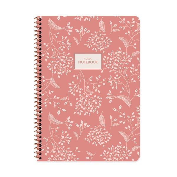 Keskin A4 80 Yp.Çizgili Karton Kp.Spr.Pastel Flora Defter