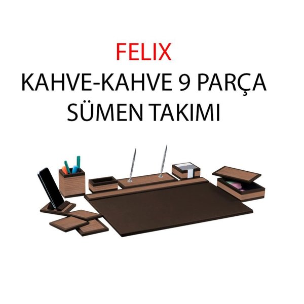 Gıpta Felix 9 Parça Sumen Takımı Kahverengi