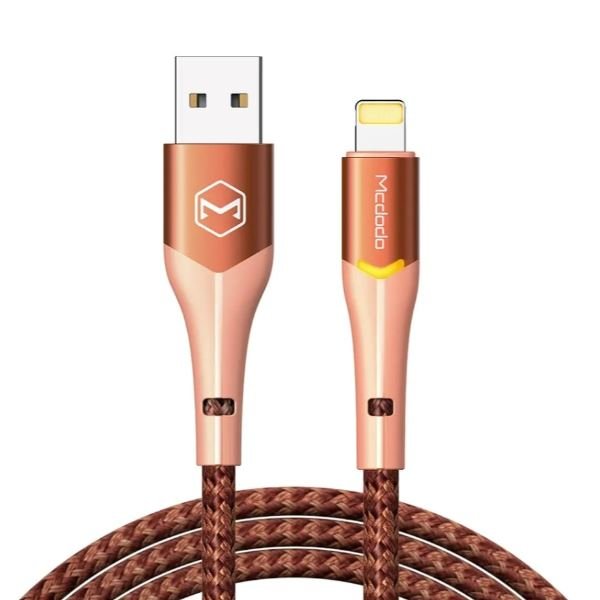 Mcdodo CA-7842 Usb-A To Lightning Işıklı Data-Şarj Kablosu 3A 1.2 Metre- Turuncu