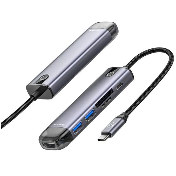 Mcdodo HU-7740 6İn1 Usb Type-C HDMI + USB 3.0 PD Çoklayıcı Adaptör