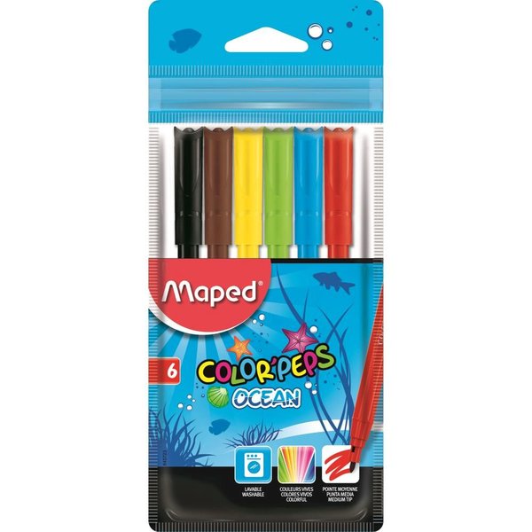 Maped Color'Peps Ocean - Plastik Poşet 6'Lı