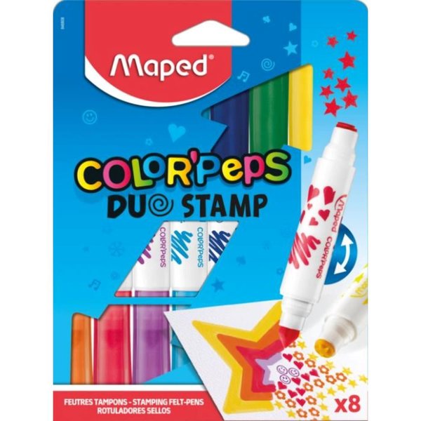 Maped Color'Peps Duo Stamp Jumbo Keçeli Kalem 8'Li