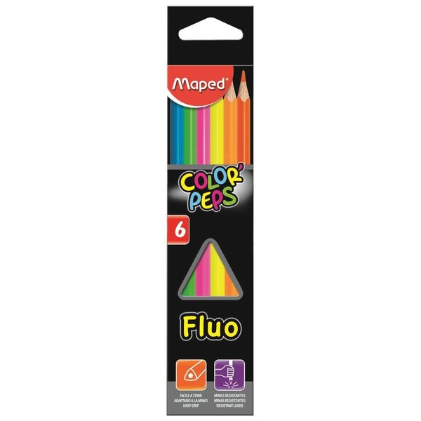 Maped Color'Peps Fluo Renkli Kalemler- 6'Lı Kutu