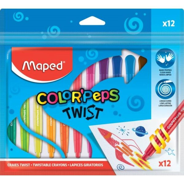 Maped Color'Peps Çevirmeli Mum Boya 12'Li
