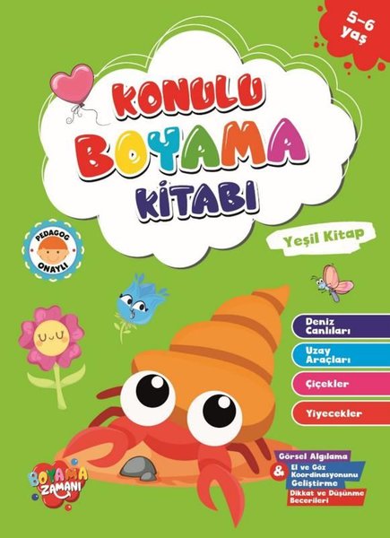 Konulu Boyama Kitabı - Yeşil Kitap - 5 - 6 Yaş