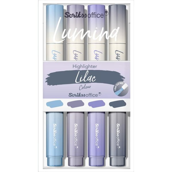 Scrikss Officelumina Fosforlu Kalem Lilac 4 Lü Set