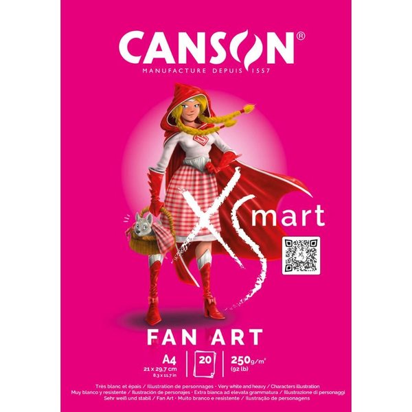 Pad Canson Xsmart Fan Art A4 250G 20Sh