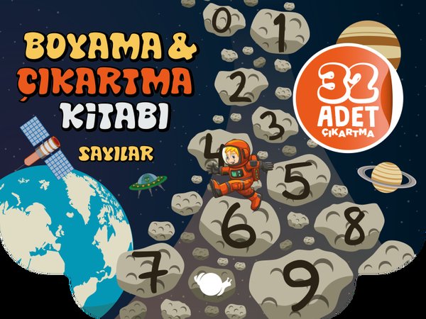 Sayılar - Boyama & Çıkartma Kitabı - 32 Adet Çıkartma