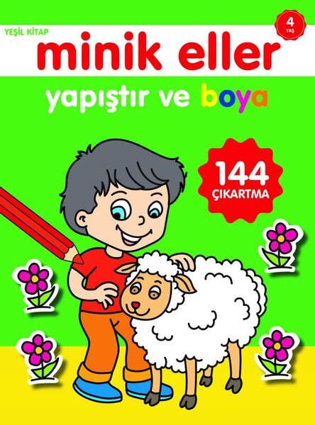 Minik Eller Yapıştır ve Boya Yeşil Kitap 4 Yaş