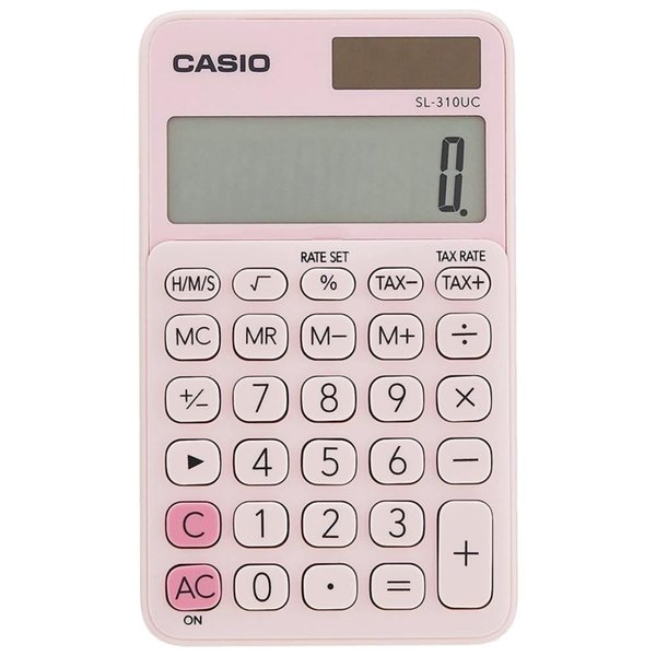 Casio SL-310UC-PK Cep Tipi 10 Hane Pembe Hesap Makinesi