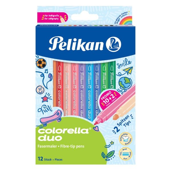 Pelikan Colorella Çift Uçlu 12li Keçeli Kalem