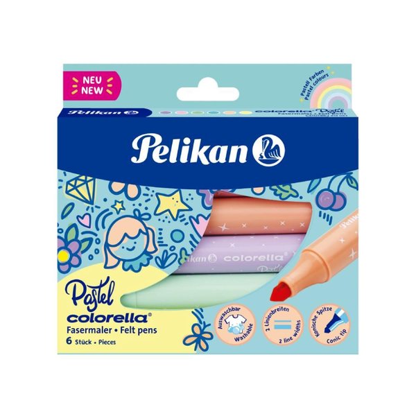 Pelikan Colorella Pastel 6lı Jumbo Keçeli Kalem