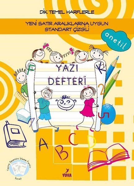 İlkokul 1. Sınıf Yazı Defteri Standart Çizgili Büyük - Dik Temel Harflerle